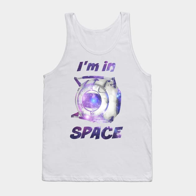 Portal 2 Wheatley "I'm in Space!" Galaxy Print Tank Top by TheArtsyElf